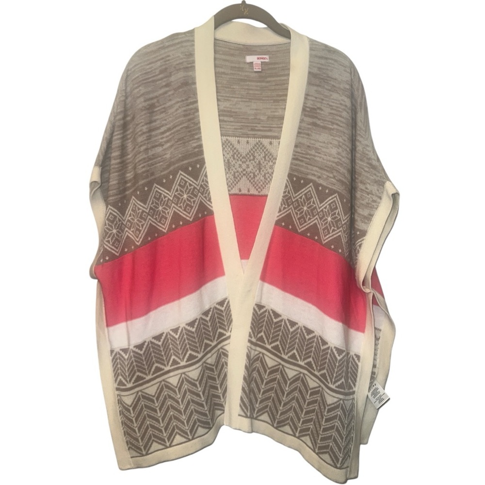 BONGO Multicolor Patterned Poncho (size xl)